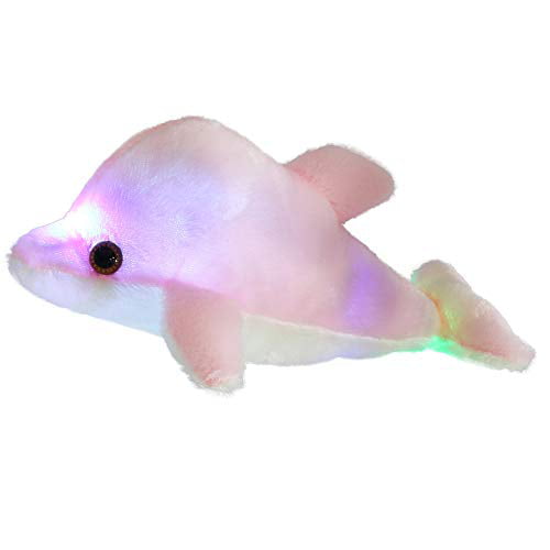 Colorful LED Light Soft Toy Cute Glowing Dolphin Stuffed Plush  Pillow Kids Gift
